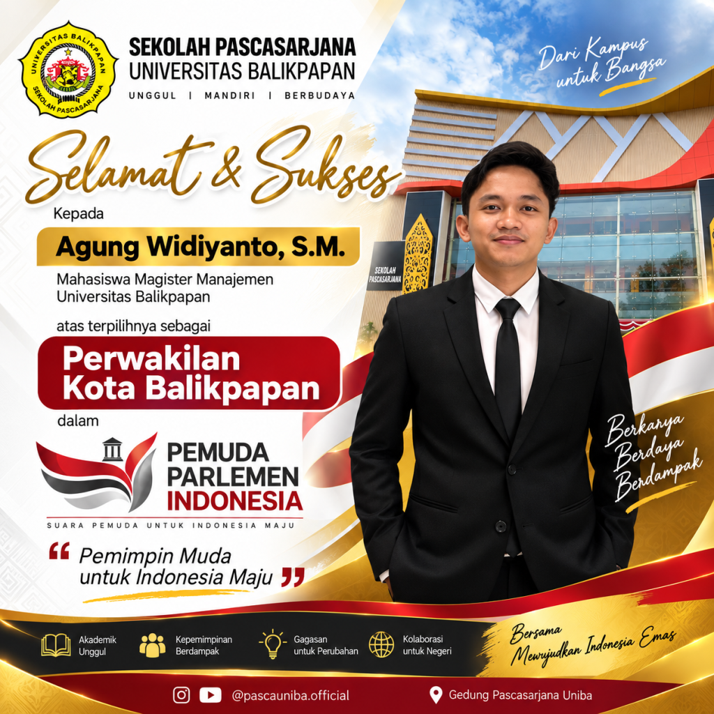 Mahasiswa Magister Manajemen Universitas Balikpapan Terpilih sebagai Perwakilan Kota Balikpapan dalam Pemuda Parlemen Indonesia 2026